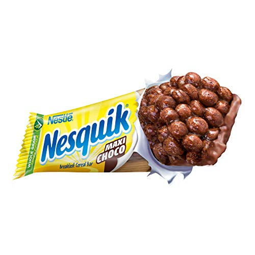 Nesquik Maxi Choco Barrette di Cereali al Cioccolato e al Latte, 16 Confezioni da 6 Pezzi