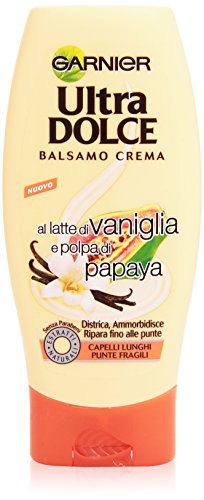 Garnier Ultra Dolce al Latte di Vaniglia e Polpa di Papaya Balsamo Crema per Capelli Lunghi, 200 ml