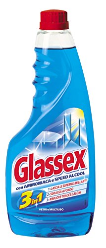 Glassex Ricarica Detergente per vetri con Ammoniaca - 6 pezzi da 500 ml [3 l]