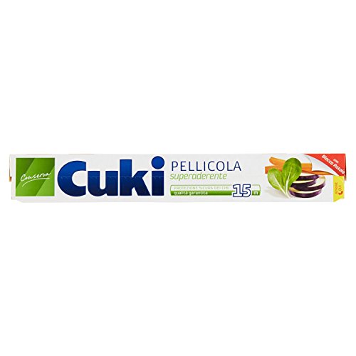 Cuki - Pellicola, Superaderente, protezione sicura dei cibi, 15 m - [confezione da 16]