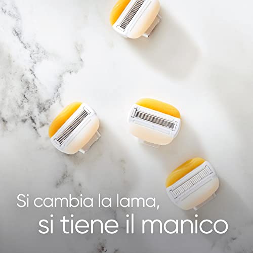Gillette Venus Comfortglide LAMETTE RICAMBIO per RASOIO DONNA Cocco Plus Olaz, Lamette (da 5 Lame), per una Rasatura Liscia e Profonda, Skin Cushion con Idratante Olaz, idea regalo