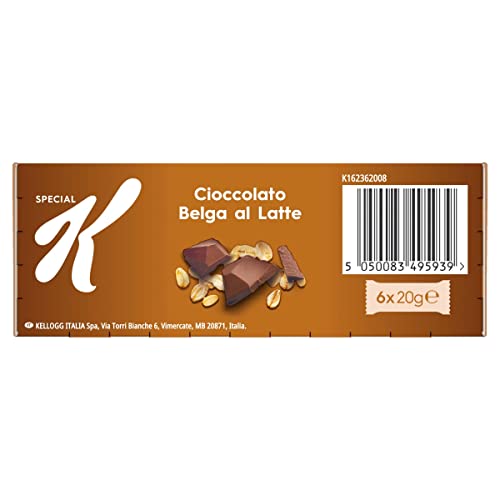 Kellog's Barrette di Cereali con Cioccolato, 6 x 20g