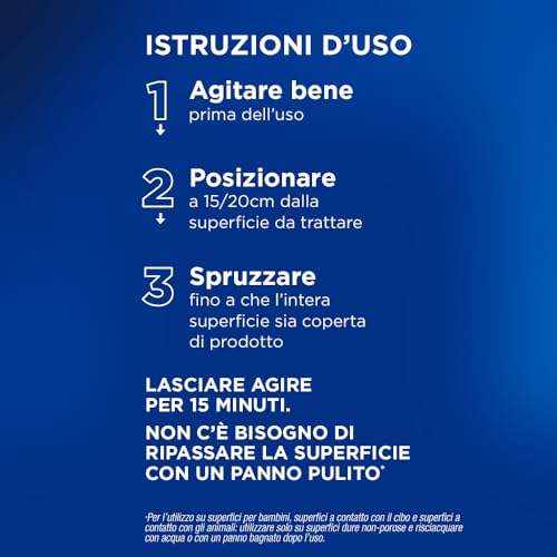 Napisan Spray Disinfettante Milleusi, Disinfettante Spray per Tessuti e Superfici, Fragranza Limone, 6 Spray da 400ml