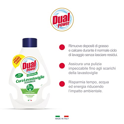 Dual Power Eco Cura Lavastoviglie - Azione Sgrassante e Anticalcare per Lavastoviglie - 250ml