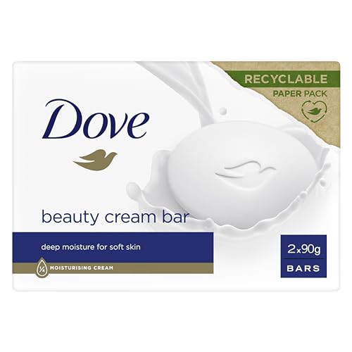 Dove Pastiglia detergente per uso quotidiano originale con 1/4 di crema idratante che lascia la pelle morbida, 2 x 90 g