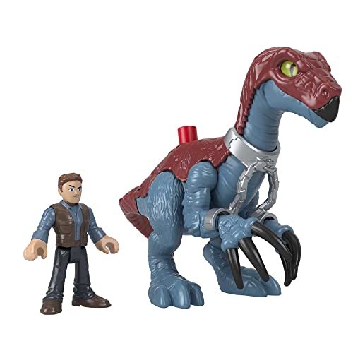 Imaginext Jurassic World Dominion Therizinosaurus Dinosaur & Owen Grady 3-Piece Poseable Figure Set for Preschool Kids Ages 3 and Up