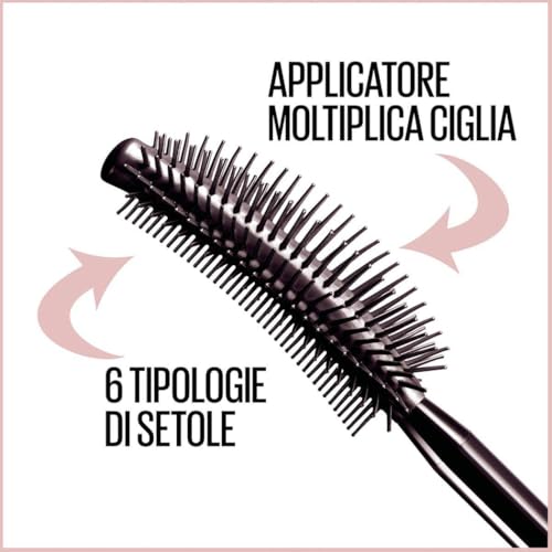 Maybelline New York Mascara Ciglia Sensazionali, Volumizzante, Effetto Ventaglio sulle Ciglia, Resistente all'Acqua, Nero