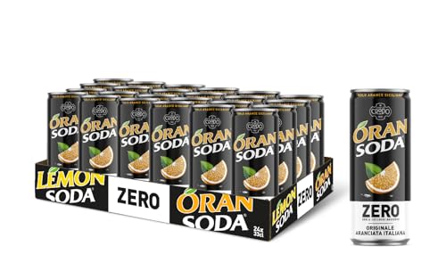 Oransoda Zero | Bevanda Gassata all'Arancia Senza Zuccheri, L'originale Aranciata Italiana con Succo di Arance Siciliane, Senza Coloranti