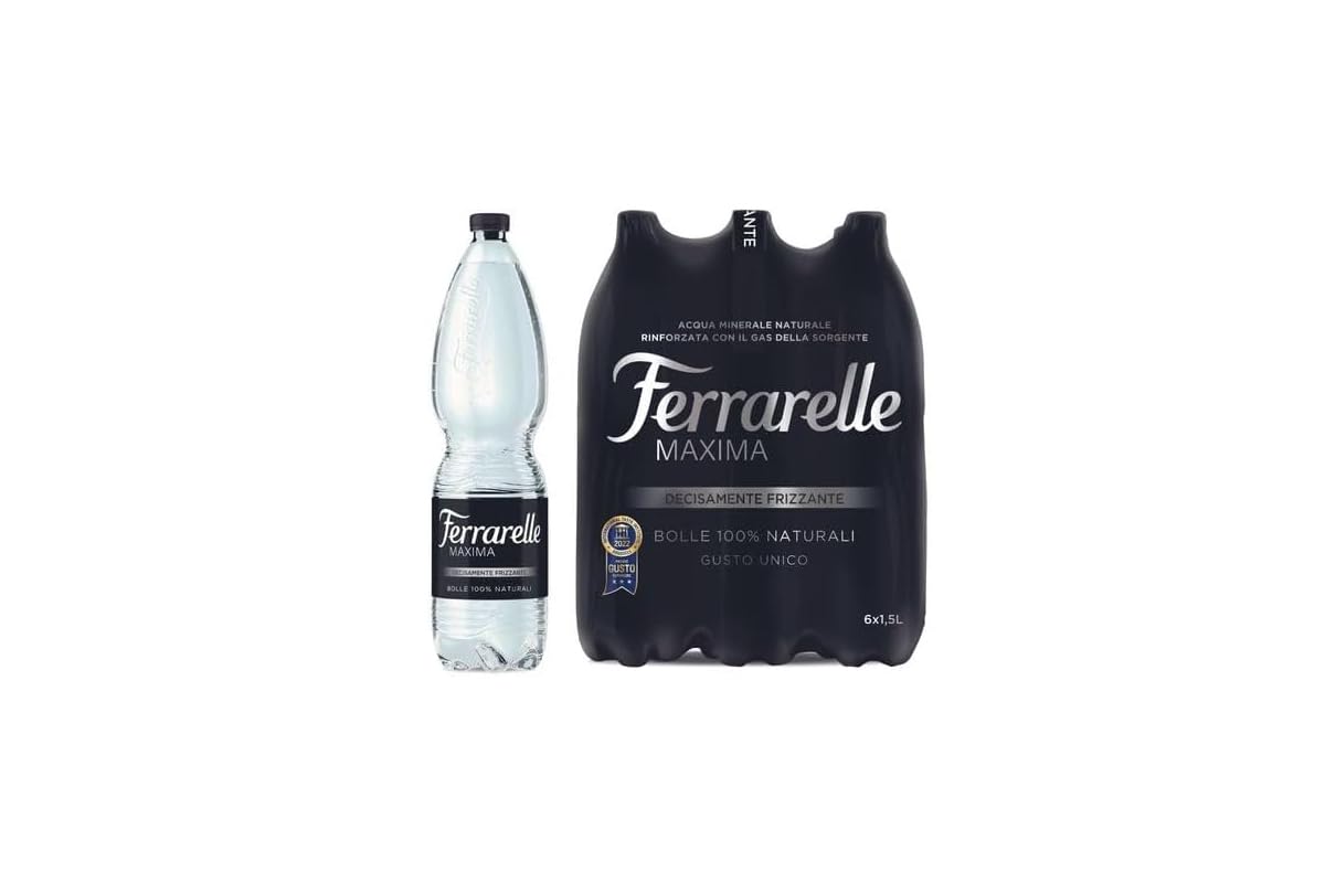 Ferrarelle Maxima Acqua Minerale Naturale Frizzante, Confezione da 18 Bottiglie, 1,5 L (18 Bottiglie)