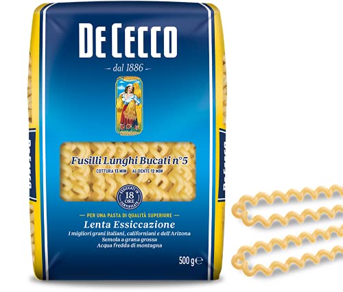 De Cecco - Fusilli Lunghi Bucati, Pasta di Semola di Grano Duro - 500 g