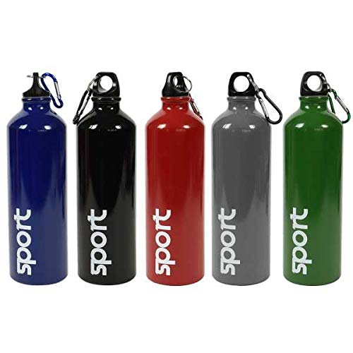 KASAVIVA Borraccia Alluminio Sport con MOSCHETTONE ML.750 (Rosso)