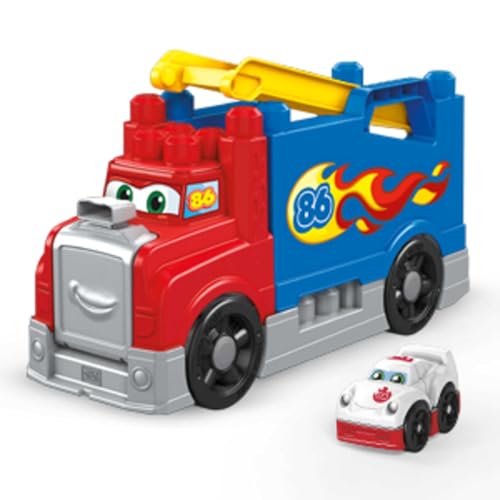 MEGA Bloks - Autotreno monta e sfreccia con blocchi per costruire, suoni realistici e pista da corsa, Giocattlo per Bambini 1+ Anni, FVJ01