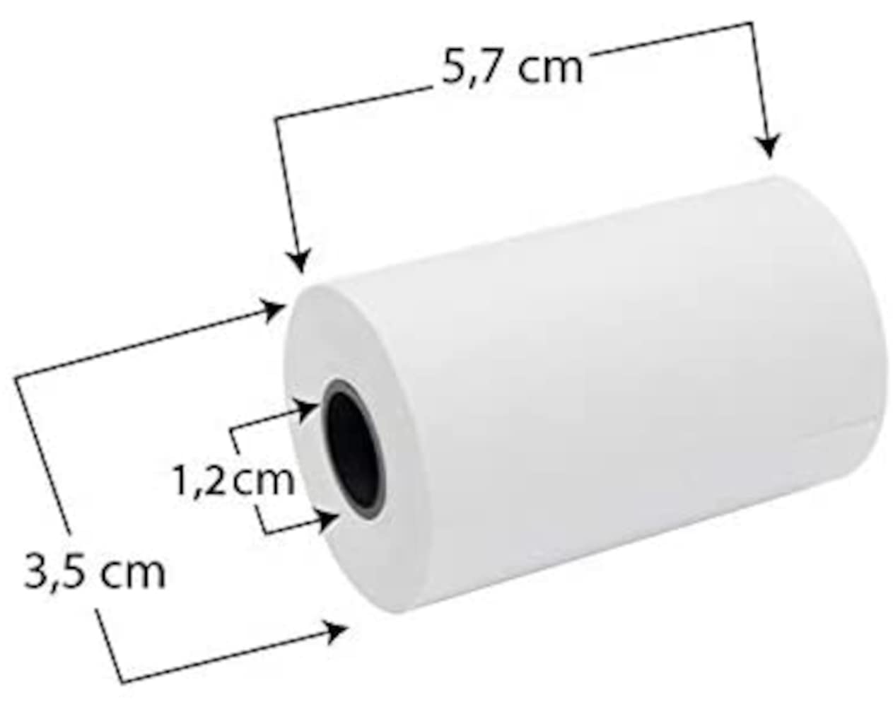 Rotolino Termico 57mm x 20MT Foro 12.7mm confezione da 5 rotoli