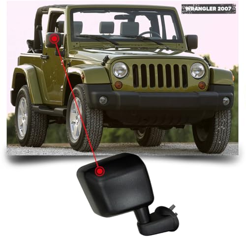 CG94 - Specchietto Retrovisore Manuale per Auto J. WRANGLER - Calotta Nera