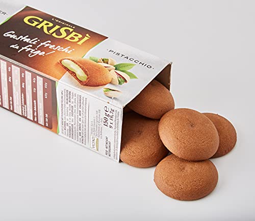 Grisbì Crema Cioccolato - Biscotti di Croccante Pasta Frolla al Cacao, Ripieni di Morbida Crema al Cioccolato, Ideali per Ogni Meritato Momento di Pausa, Confezione da 9 Biscotti, 150 gr