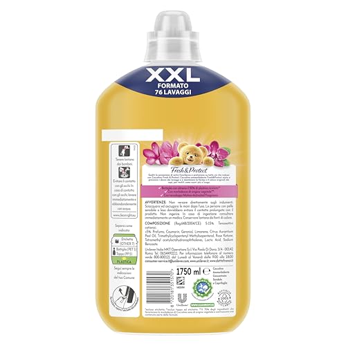 Coccolino Ammorbidente Concentrato Sandalo e Caprifoglio, Ammorbidente Lavatrice Intense Care con Tecnologia Pro-Fibre, Formato XXL Fino a 76 Lavaggi, 1750 ml