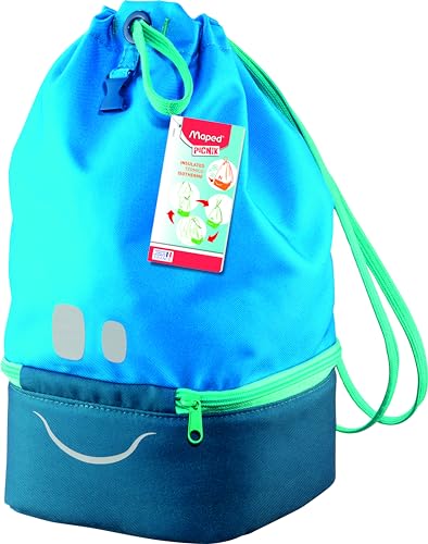 Maped 872303 Picnik Concept Kids - Borsa termica per il pranzo per bambini con maniglia di trasporto - Parte inferiore isolata - Borsa termica per il pranzo - Blu - 9L 872301
