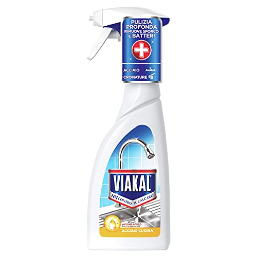 Viakal Anticalcare Detersivo Spray per Cucina, 10 Confezioni (10 x 515 ml), Adatto per Acciaio, Rimuove Sporco e Batteri, Azione Totale Sul Calcare, Brillantezza Duratura, Maxi Formato