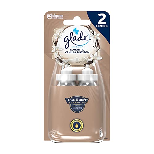 Glade Sense & Spray Doppia Ricarica, Deodorante per Ambienti con Sensore di Movimento, Fragranza Romantic Vanilla Blossom, Confezione da 2 Ricariche x 18 ml
