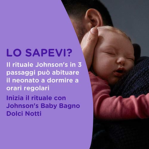 Johnson's Baby Dolci Notti Baby Bagno, Bagnoschiuma bambini rilassante per una dolce nanna