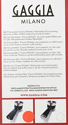 Gaggia KIT Portafiltro Originale Pressurizzato "Crema Perfetta", Nero