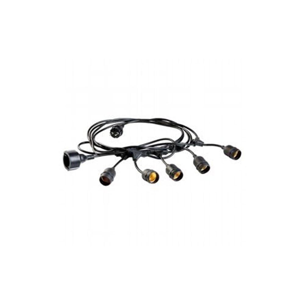 SOVIL CATENA LUMINOSA CORDONE CON PORTALAMPADE NERO 5 MT ENJOY 23006