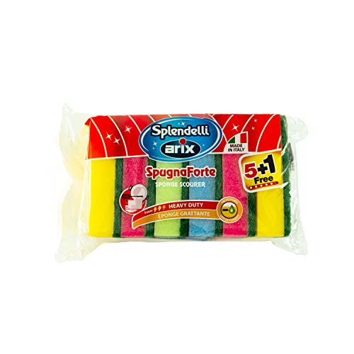 ARIX | Spugne Abrasive Colorate SpugnaForte della Linea Splendelli, Spugne Multiuso per Lo Sporco Ostinato