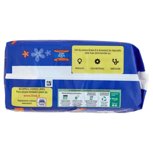 ACE Lines Idea Assorbenti Notte Ripiegati in Bustina con Ali, 14 Pezzi