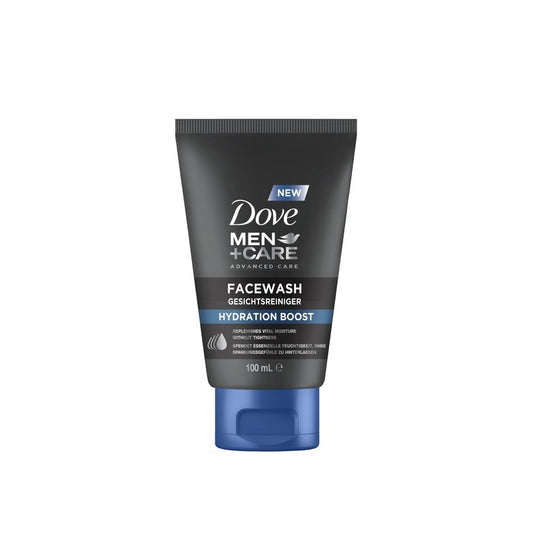 Dove Men+Care Facewash Hydration Boost – Cura della pelle per uomini – Detergente per il viso – idrata essenziale senza lasciare tensione, 1 x 100 ml