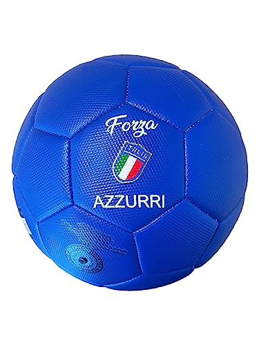Mikado Sport Pallone da Calcio Modello Italia. Blu. Palla Realizzata in HF PVC. Adulti Ragazzi e Bambini