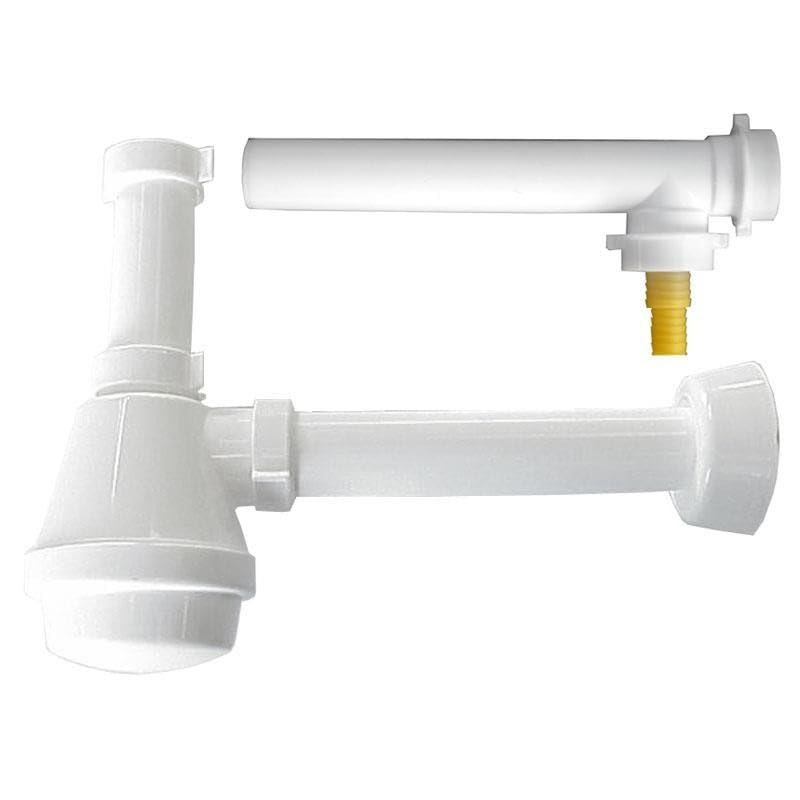 CG94 - Sifone Universale in Plastica Bianca 1 Via | Attacco Lavatrice e Lavastoviglie | Tubi Diametro 40mm, Spessore Maggiorato