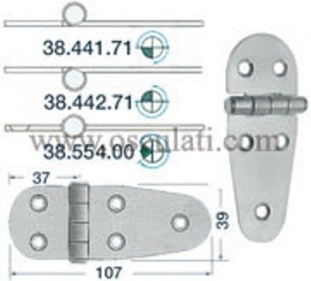 OSCULATI Cerniera Inox rovesciata 107x39 mm