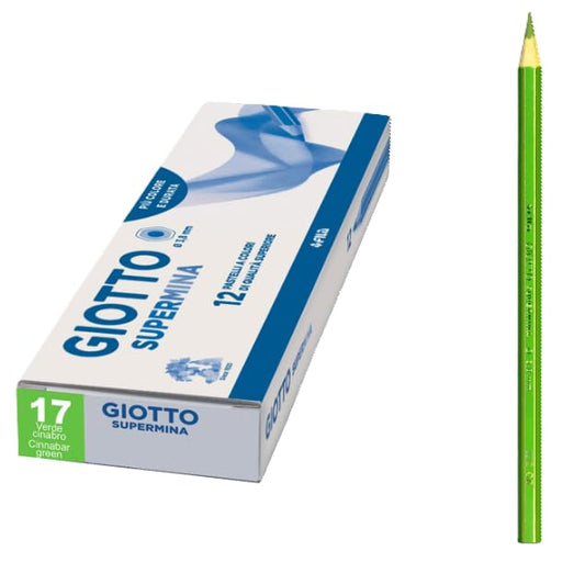 Giotto OFFICE marca modello SUPERMINA PASTELLI 3.8 mm CONFEZIONE MONO COLORE VERDE CINABRO 12 Pz.