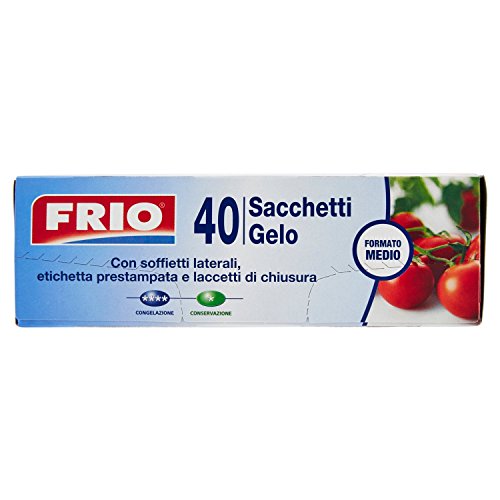 Frio - Sacchetti Gelo, Con Etichetta Prestampata e Laccetti di Chiusura, formato Medio - 24 confezioni da 40 Sacchetti [960 Sacchetti]