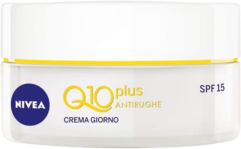 NIVEA Q10 POWER Crema Giorno Anti-Rughe Rassodante SPF15 50 ml, Crema Viso anti-età per 24 ore di idratazione, Crema antirughe arricchita con Creatina e Coenzima Q10