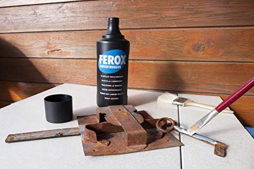 FEROX CONVERTIRUGGINE - trattamento rimozione ruggine e protezione superfici in ferro, prodotto togli ruggine, beccuccio dosatore, per superfici arrugginite e non arrugginite