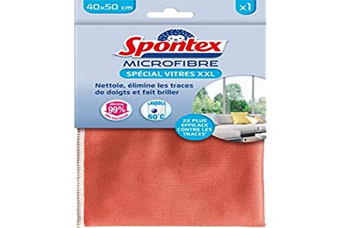 SPONTEX - Microfibra speciale per vetri XXL - Pulisce e rimuove le impronte digitali - Rende la lucentezza - 2 volte più efficace contro le impronte