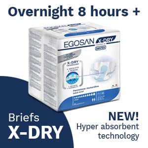Egosan Slip per pannolini per incontinenza per adulti, protezione X-Dry per la massima assorbenza, con linguette regolabili, usa e getta, per uomini e donne