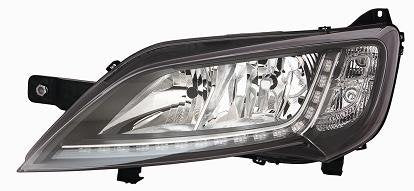 CG94 PROIETTORE H7-H7 C/MOTORE ELETT. C/LUCE DIURNA A LED [Lato SX] PARABOLA CROMATA - CORNICE NERA Per Auto: DUCATO