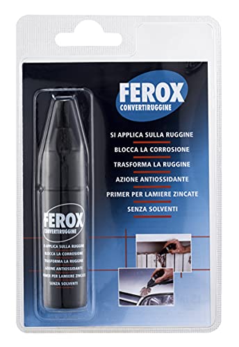 FEROX CONVERTIRUGGINE - trattamento rimozione ruggine e protezione superfici in ferro, prodotto togli ruggine, beccuccio dosatore, per superfici arrugginite e non arrugginite