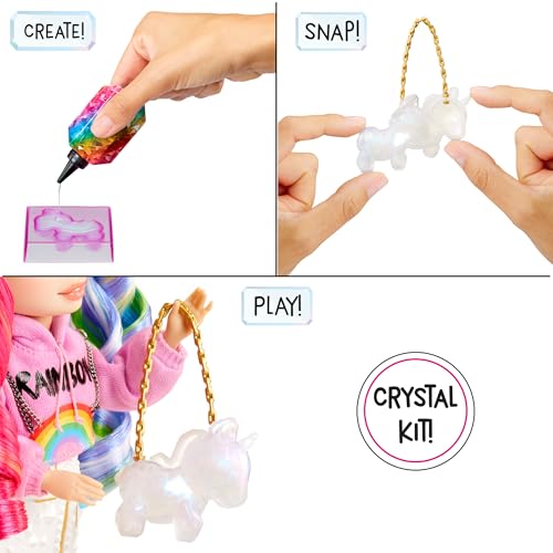 Rainbow High Creative Crystals Bella - Bambola Fashion Rosa da 28 cm con Kit per Accessori di Cristallo, Anello per Te, Fai da Te, Gioco in Resina, Regalo per Bambini età 8+, Non COMMESTIBILE
