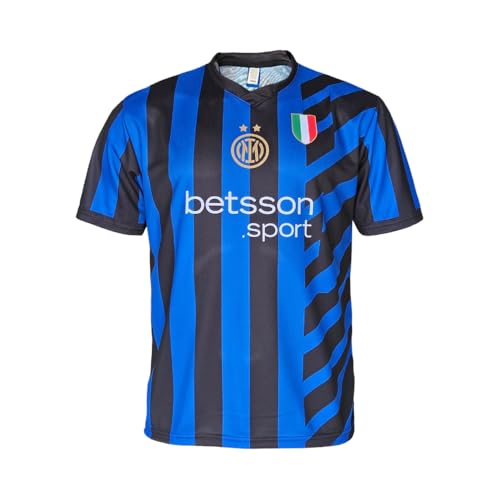 Inter - Maglia Home Inter 2024/2025 Personalizzabile con Nome e Numero, Replica Ufficiale, Blu, Nero, 100% Poliestere, Adulto e Bambino. Ideale per Tutti i Tifosi Nerazzurri