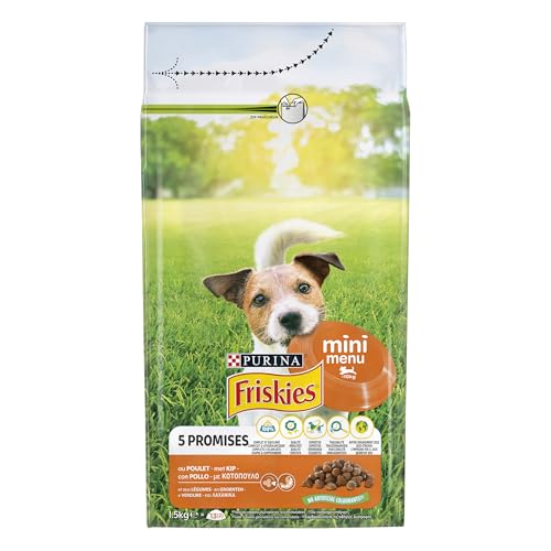 PURINA FRISKIES Mini Menu Vitafit Crocchette per Cani Adulti con Pollo e Verdure Sacco da 1.5kg