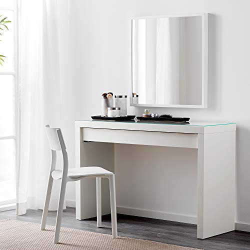 Tavolo da spogliatoio di Ikea Malm Bianco con vetro Top 120 x 41 x 78 cm