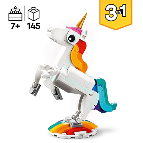 LEGO Creator Dinosauro, Modello 3 in 1, Figure del Triceratopo e Pterodattilo, Sistema di Costruzione Modulare, 31058