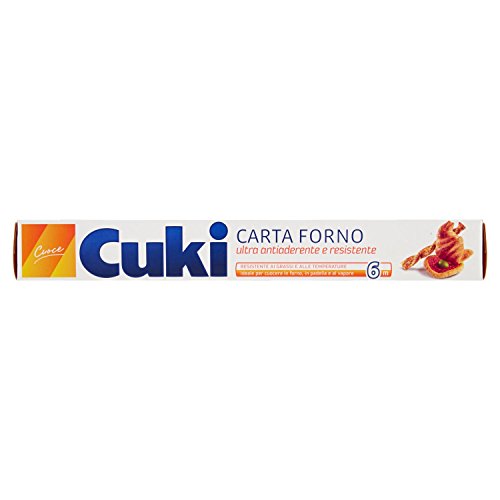 Cuki - Carta forno, ultra antiaderente e resistente, ideale per cuocere in forno, in padella e al vapore, 12 pezzi da 6 metri (72 metri)