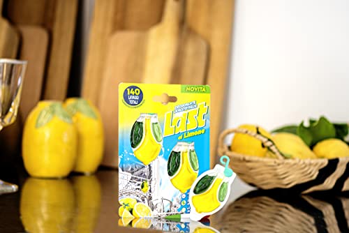 Last al Limone, Deodorante Lavastoviglie al Limone, Neutralizza i Cattivi Odori, Estratti Naturali di Agrumi, 140 Lavaggi in Totale, Due Deodoranti da 6 + 6 ml