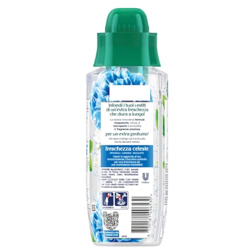 Coccolino Profumo per Bucato Freschezza Celeste, Extra Profumo* a lungo. Efficace Anche a Freddo e nei Cicli Brevi, con note di fragranza Patchouli, Lavanda, Eucalipto, 342ml