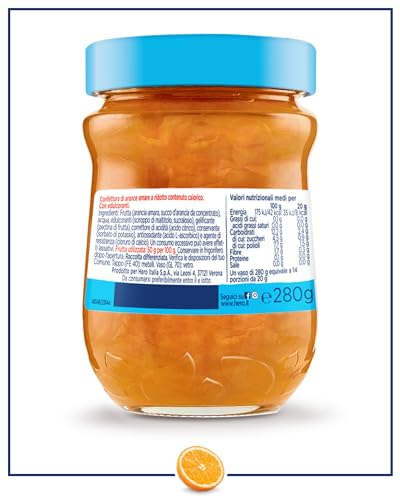 Hero Light Confettura light, 8 vasetti da 280 gr, marmellata e confettura extra, frutta di alta qualità, senza conservanti e senza coloranti, pochissime calorie per porzione