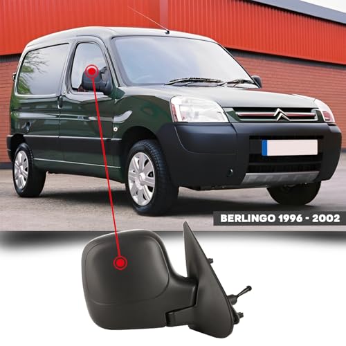 CG94 - Specchietto Retrovisore Meccanico - Compatibile per Auto BERLINGO - Calotta Nera